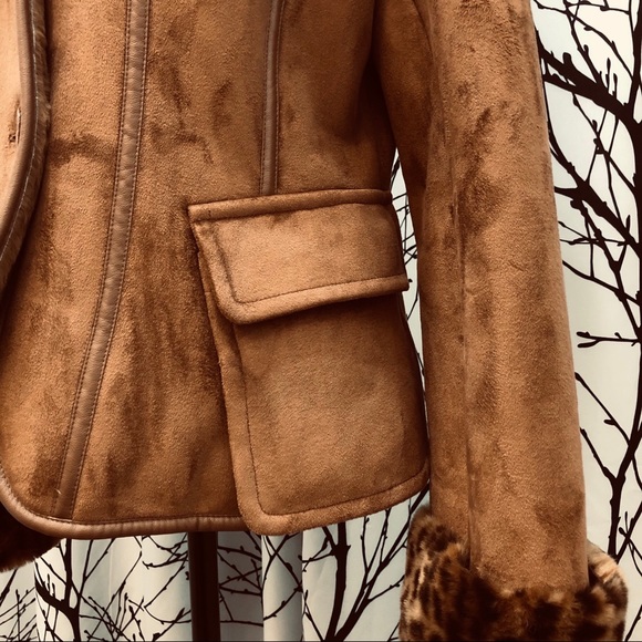 Marvin Richards Leopard Fur Suede Coat Jacket Med - Picture 7 of 16